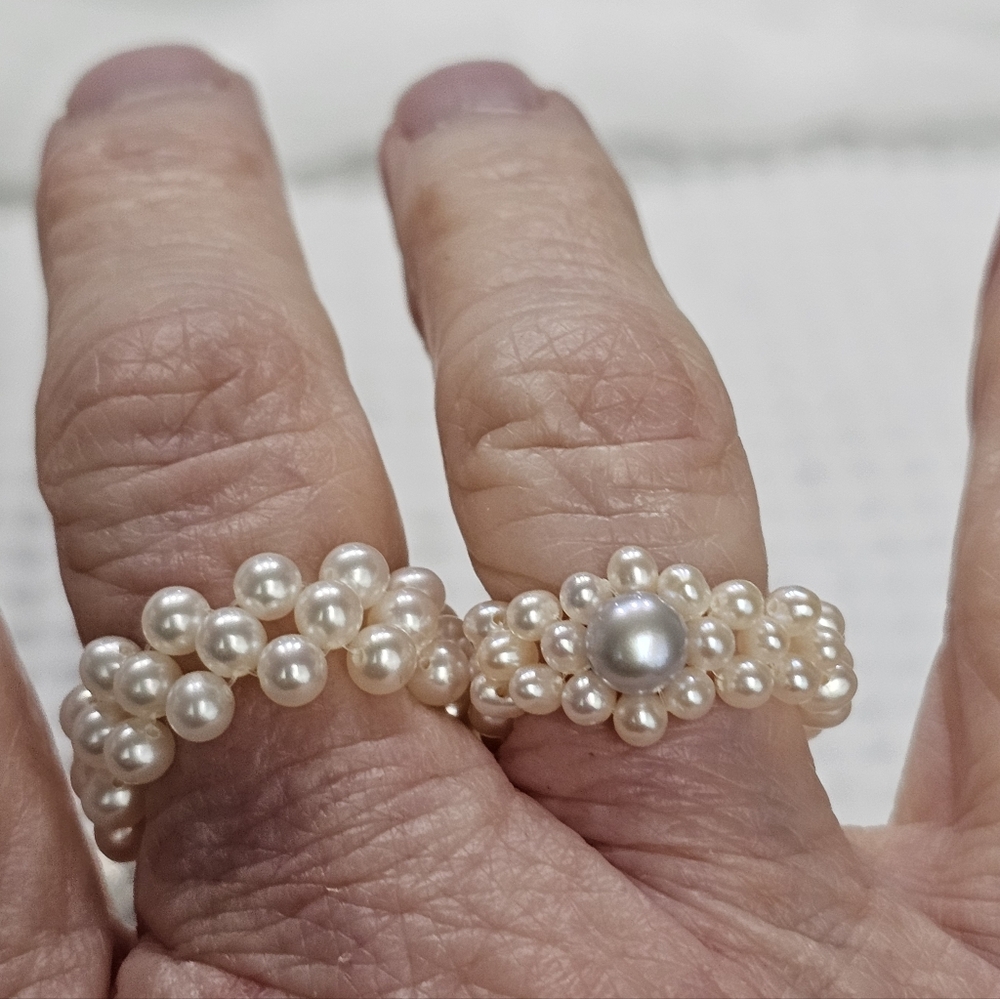 Pearl and Turquoise Bracelet, Necklace, and Ring Jewelry Bundle Set - Picture 9 of 15